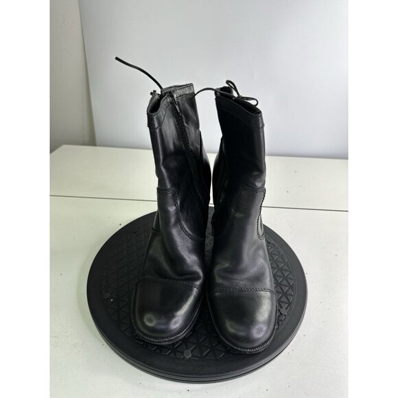 Vtg Nine West Genuine Leather Heeled Square Toe Boots 90s Y2K Sz 9 M - Picture 2 of 10